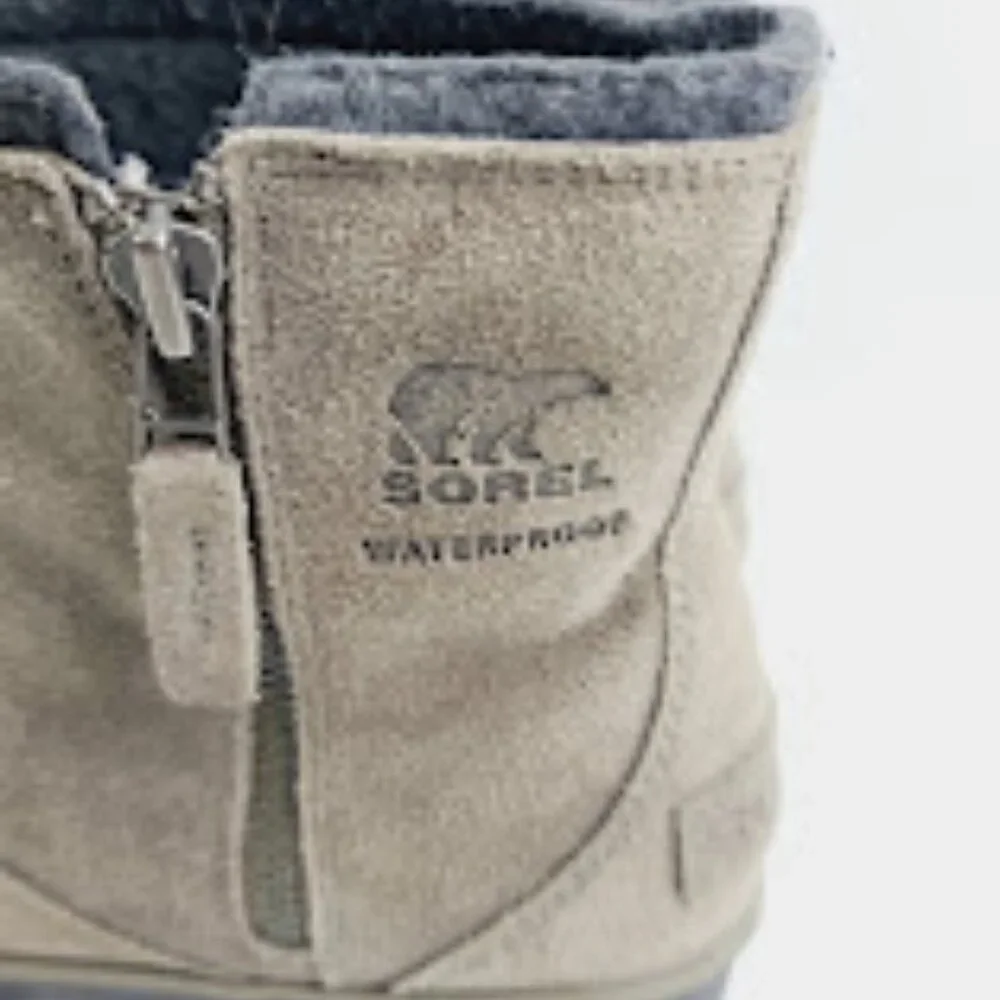Sorel Women's Taupe Meadow Desert Leather Zipper Classic‎ Ankle Bootie Size 10